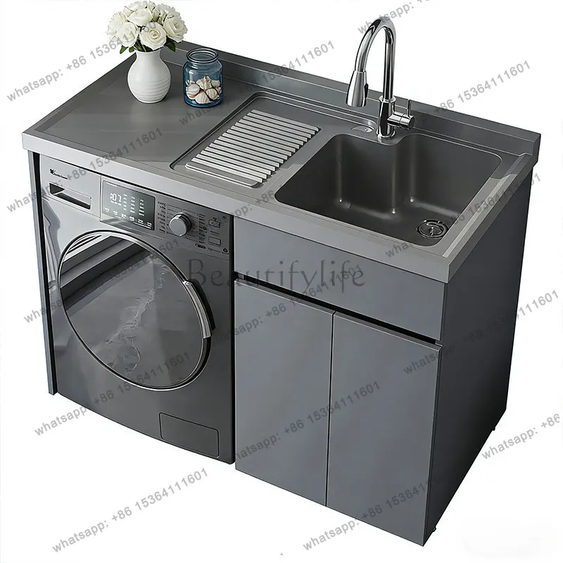 Balcony Honeycomb Aluminum Laundry Cabinet Nordic Creative Sink Washboard Washer Combo Bathroom Furniture muebles