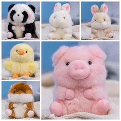 Animal schoolbag Pendant Plush Rabbit Panda Doll Pendant Soft Pig Rabbit Doll Plush Keyring Cute Mini Panda Plush Keychain Kids