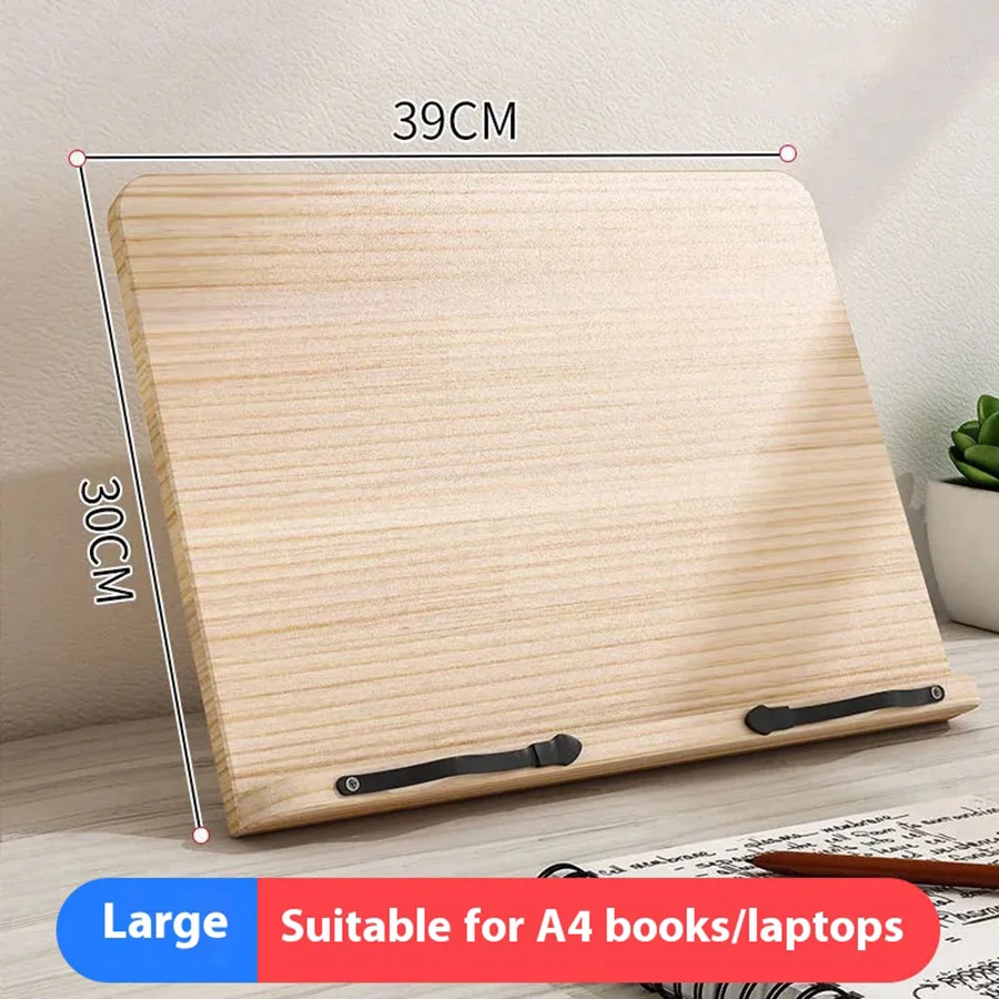 2026 Solid Wood Reading Stand Adjustable Book Holder Tray for Students Adults Reading  Adjustment Computer Ipad Book Holder