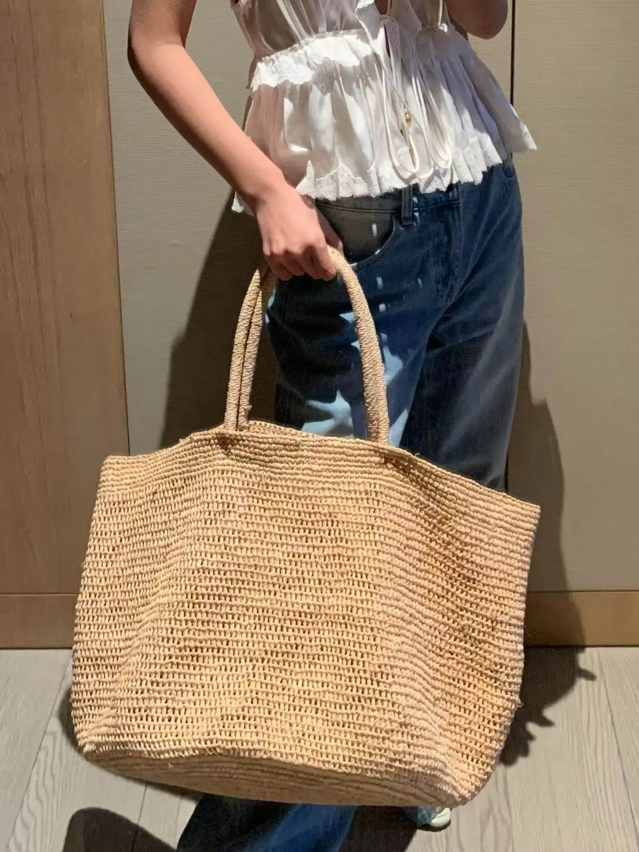 

2026 Large Handwoven Rattan Tote Bags for Women Natural Straw Beach Bag Purse Luxury Shoulder Bags Handbag Summer New Trendy