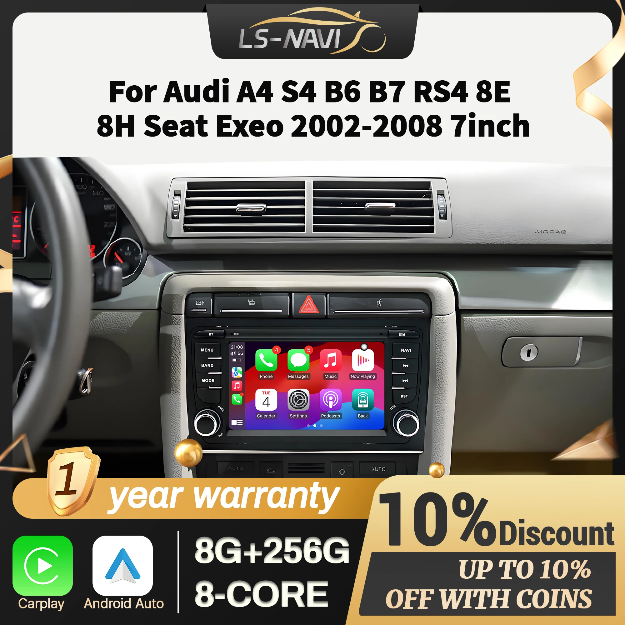 7 Inch For Audi A4 … - image