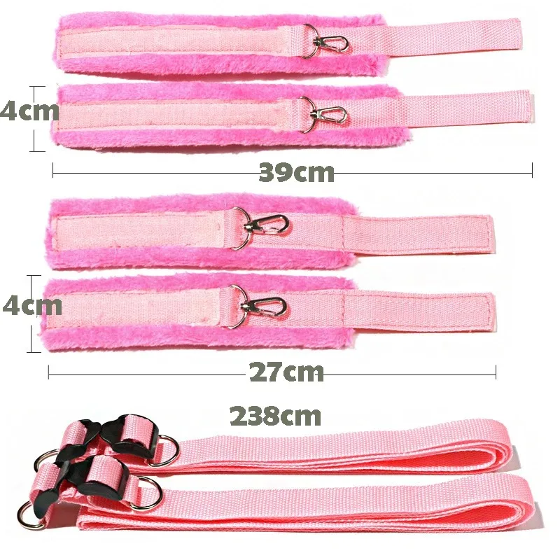 Bed Restraint System BDSM Bondage Kit Adjustable Wrist Ankle Cuffs Handcuffs Open Leg Strap SM Sex Toys For Couples Women Adult view 5