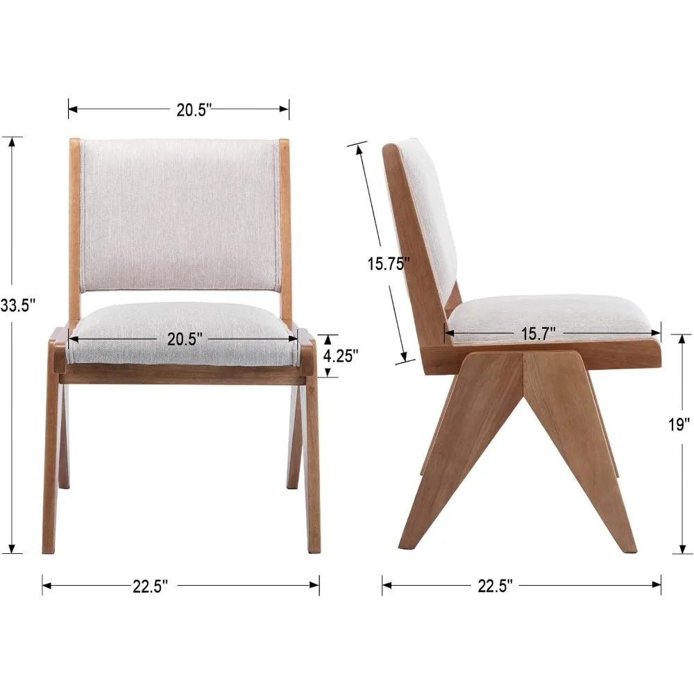 

Dining Chairs with Wood Legs Mid Century Modern Padded Dining Chairs for Kitchen