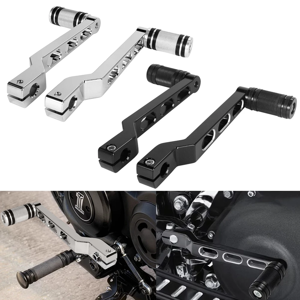 Motorrad Schalthebel W/Schalthebel Pegs Ferse Kappe Fußstütze Aluminium Für Harley Touring Softail FLST Road King Electra Glide
