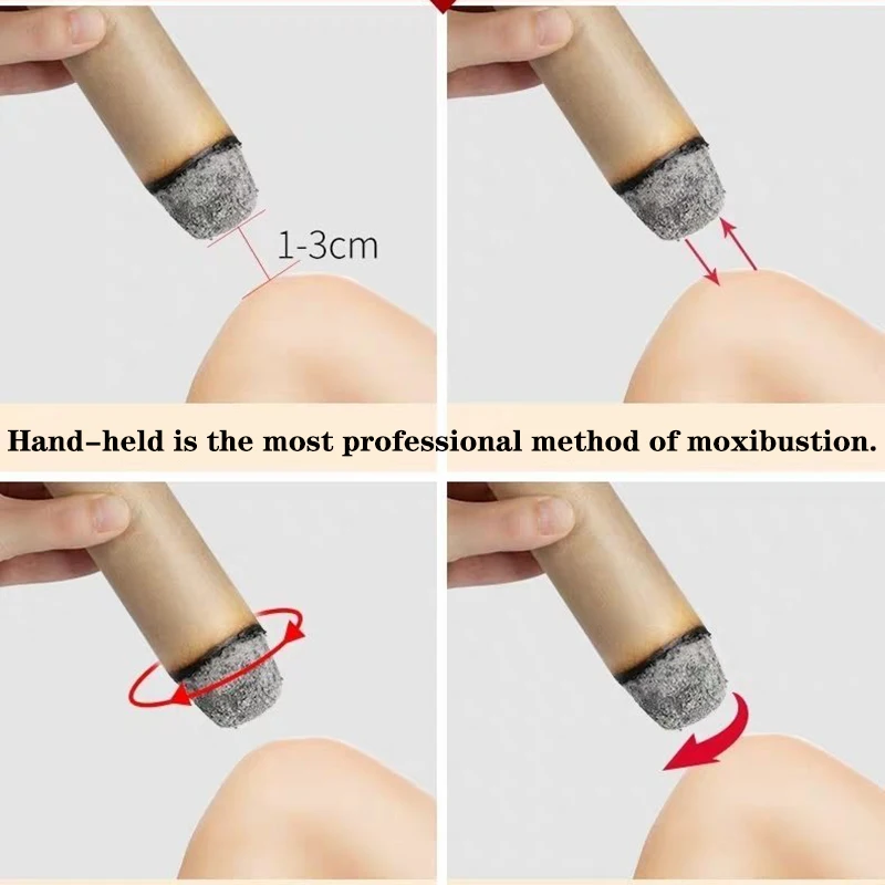4cm Thicken Moxa Stick Handmade Aged Wild Wormwood Roll for Moxibustion, Warm Meridian Massage, Muscle Relaxation, Body Wellness