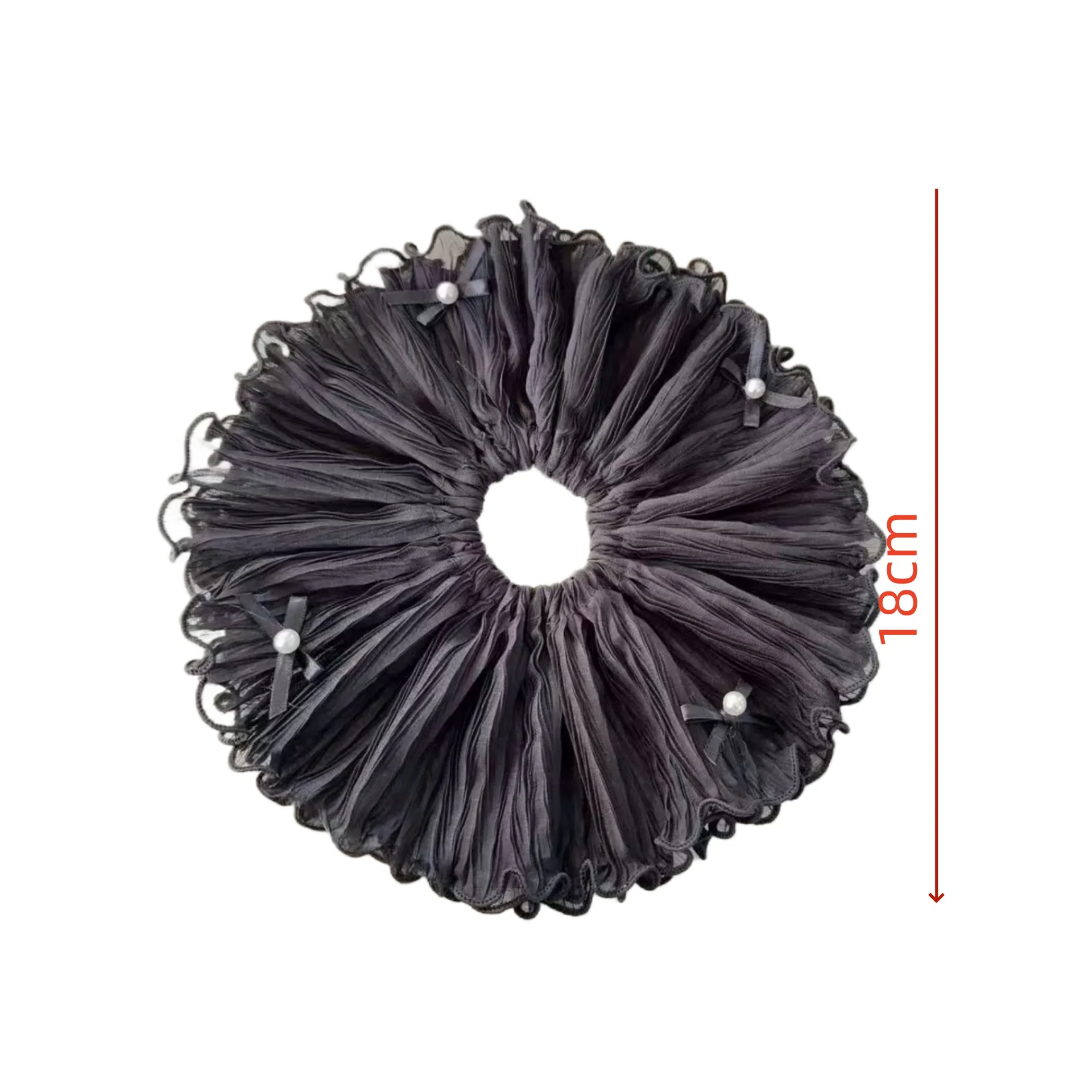 1PC Ruffled Satin Shower Caps with Pearl Bows, Multi - Color Set (Blue, White, Black), Elegant Hair Care Accessories for Women