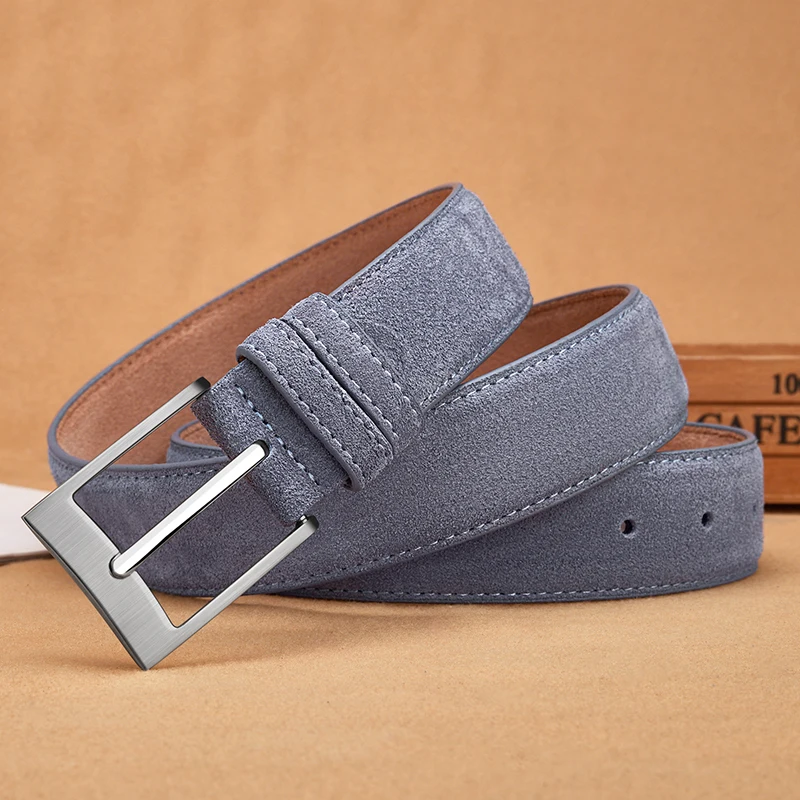 New Style Fashion Brand Welour Genuine Leather Belt For Jeans Leather Belt Men Mens Belts Luxury Suede Belt Straps