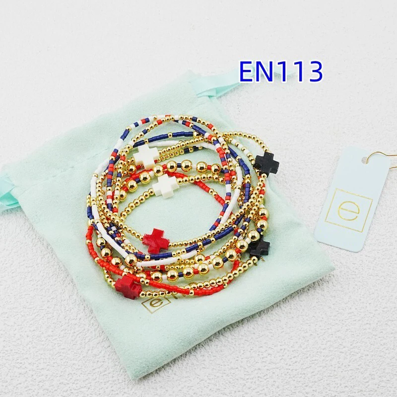 YEEVAA 9 Pcs Red and Black Bracelets Set for Women, Gold Plated Beaded Stretch Stacking Bracelet Set, Unique Birthday Gift