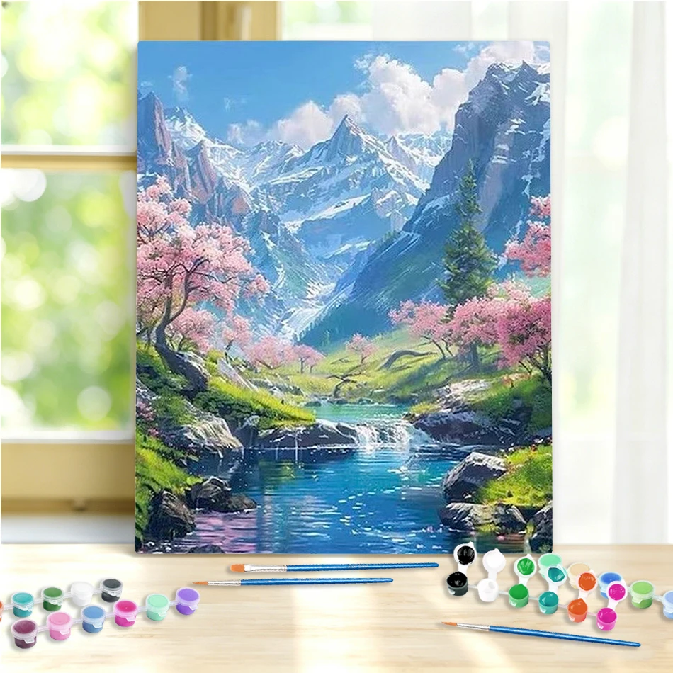 

GATYZTORY Painting By Numbers For Adults Paint With Numbers Landscape 40x50cm Art Supplies DIY Color by Number for Beginner