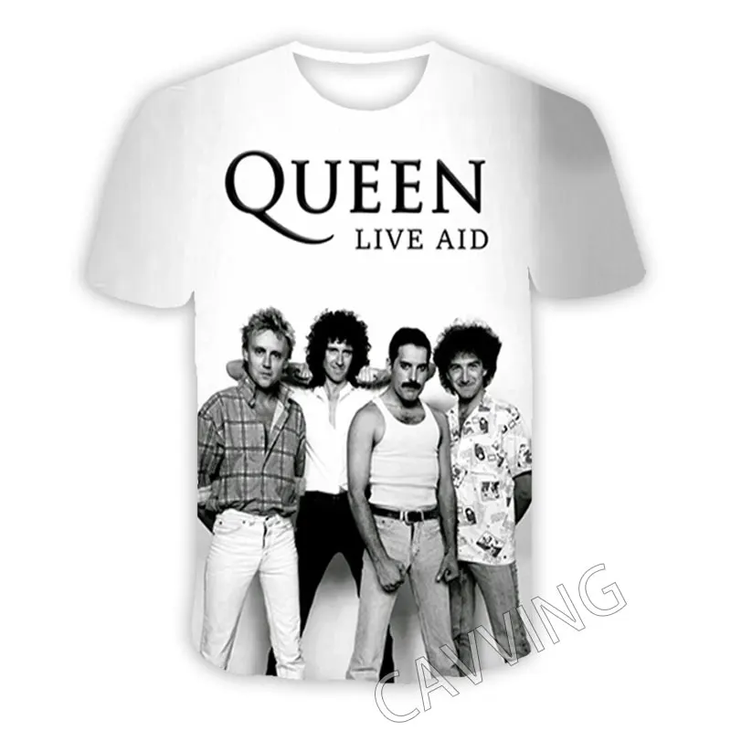 CAVVING 3D Printed  Queen Rock Band  Casual T-shirts  Hip Hop T Shirts Harajuku Styles Tops Clothing for Men/women   T02