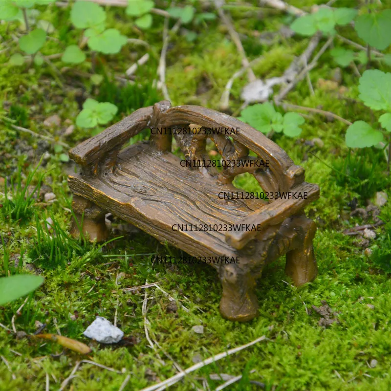 Mini imitation table chair resin handicraft micro landscape potted plant design psychological gardening sand table props