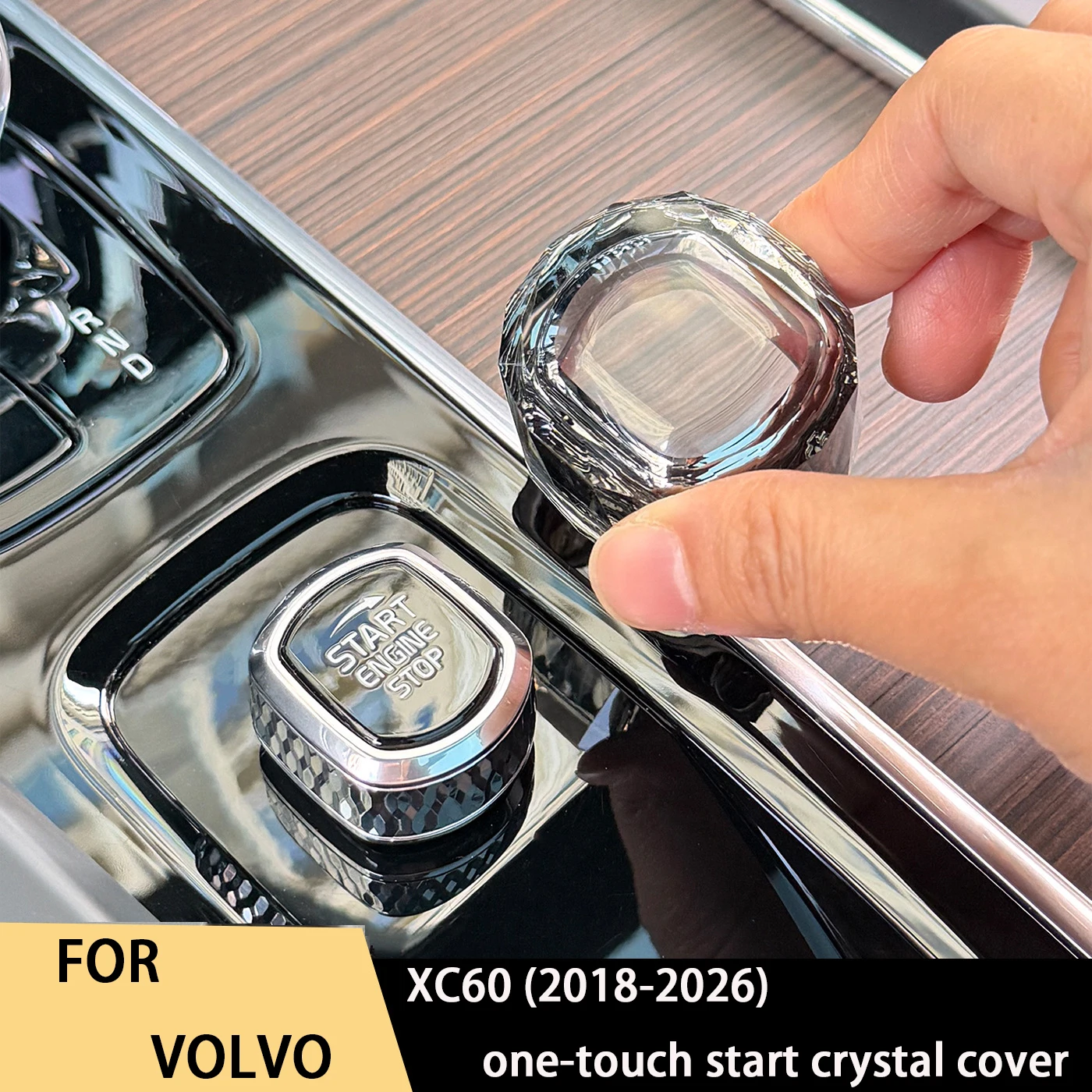 

For Volvo XC60, S90, XC90, S60, V90, one-touch start crystal knob cover, car decoration sticker modification