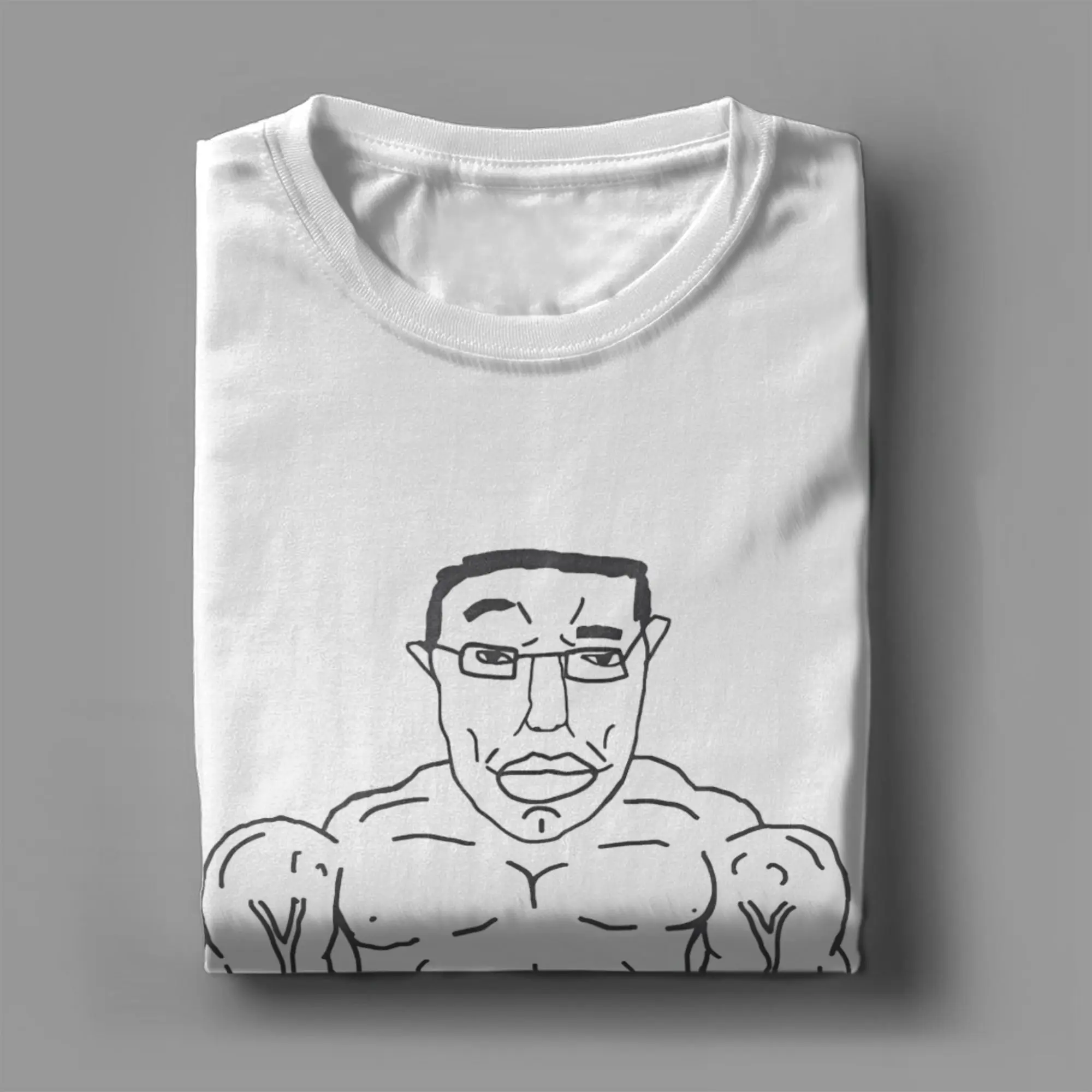 Wojak Chudjak Billions Must Lift T-Shirt Herren Baumwollkleidung Retro O-Ausschnitt Kurzarm – Detail 2