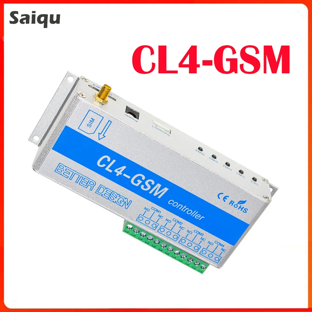 

CL4 GSM Relay Controller SMS Call Remote Control Power Switch Home Automation for Gates Electric Door Opener Lock Pump Motor