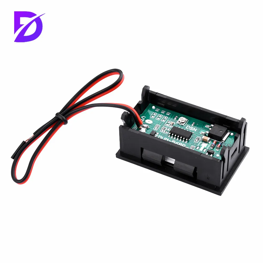 DC 5-120V Mini Voltmeter Blue LED Digital Display Panel Voltage Meter 2 Wire 0.56 Inch for Motorcycle Battery Monitor