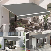 Waterproof Retractable Awning Replacement Fabric 420D Oxford Sun Protection Antiaging Patio Awning Replacement Canopy PU Coating