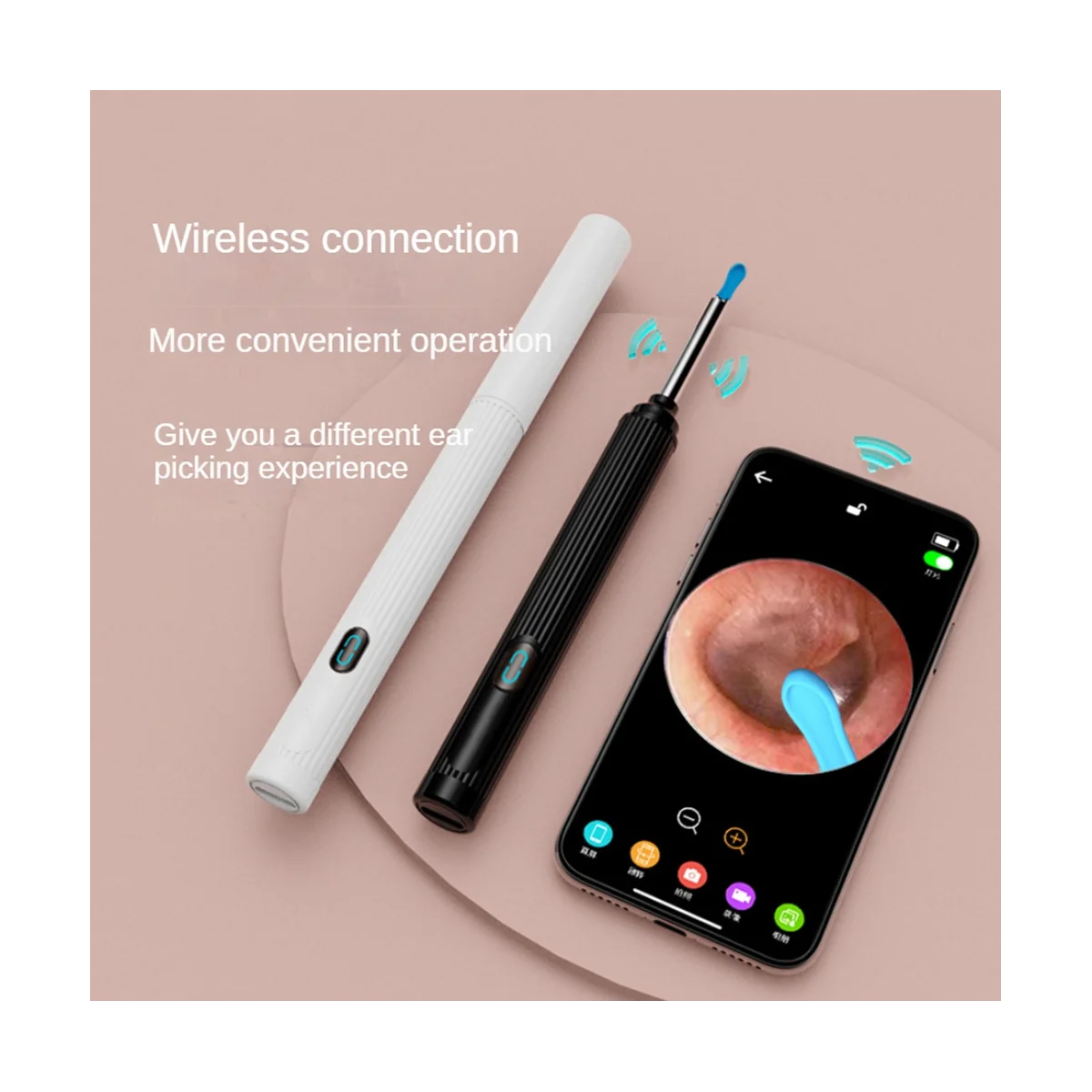Wireless Smart Visual Ear Picker otoscopio strumento di rimozione del cerume con Kit endoscopio dell'orecchio della fotocamera per la pulizia dell'orecchio dei bambini-A