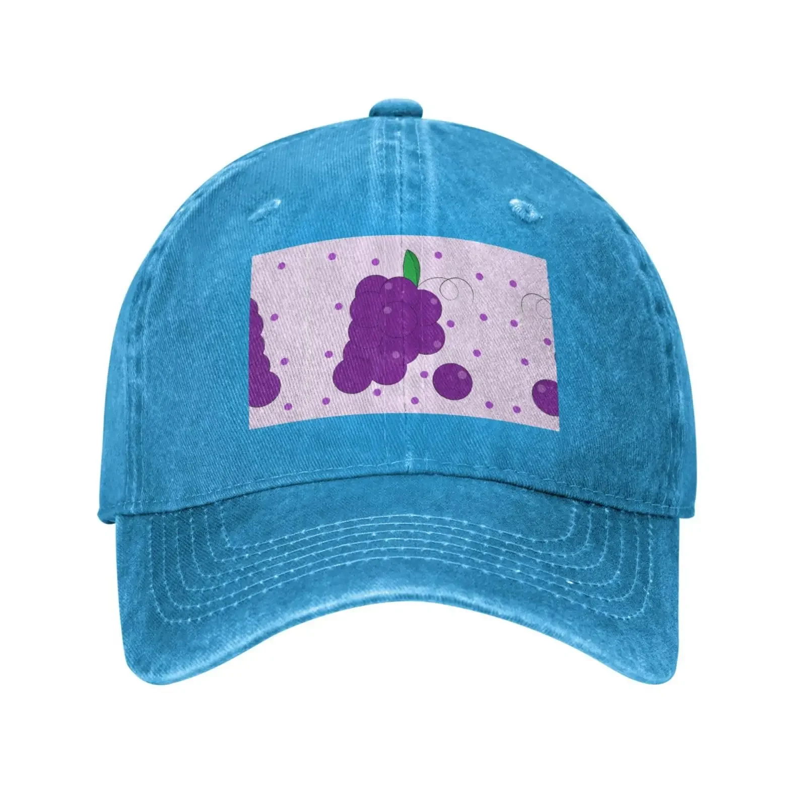 Cartoon Grapes Trucker Baseball Cap for Men Women Denim Hat Washed Cotton Fashion Cap Unisex Adjustable Sports Outdoor