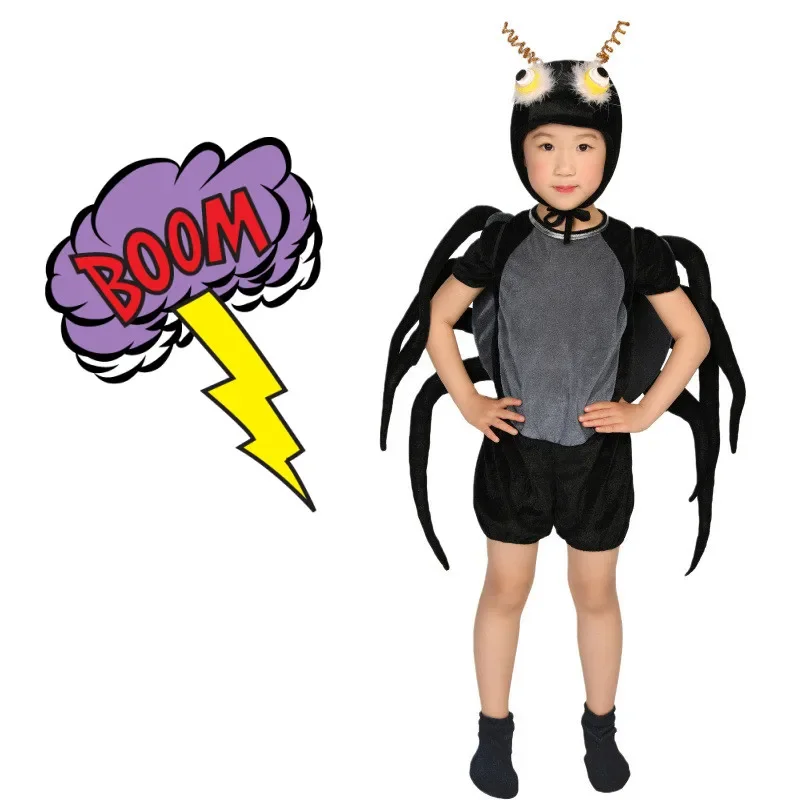 Children\'s Insect Animal Costumes Children\'s Small Spider Black Spider Costumes Parent-child Role-playing Costumes