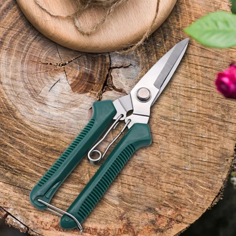 190mm Straight Head Pruning Shears Non-slip HandleStainless Steel Outils Manuels Household Bonsai Garden Scissors Pruing Shear