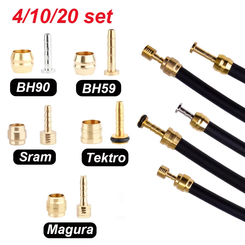 Mountain Bike oil needle 4/10/20set Brake olive head For SHIMANO BH90 BH59 SRAM MAGURA TEKTRO oil brake hose Connecting Insert