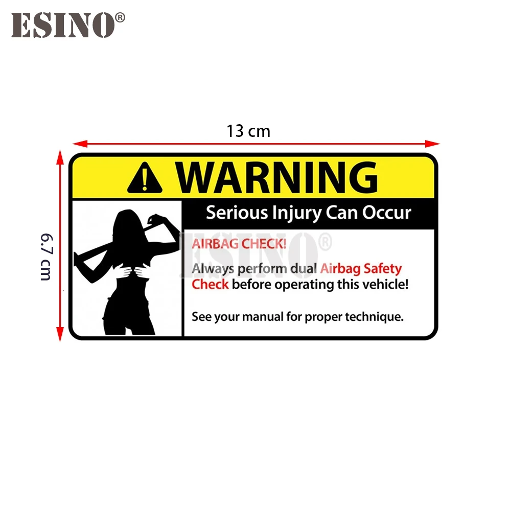 Car Styling Creative Funny Warning Sexy Lady Hot Girl Airbag Check PVC Decal Waterproof Car Body Sticker Pattern Vinyl