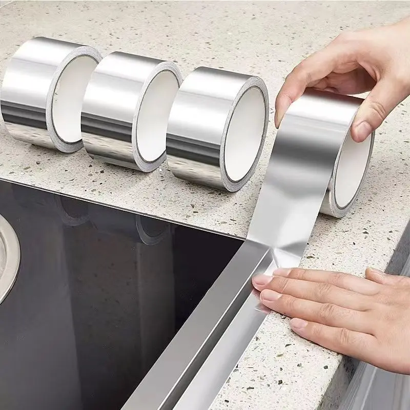 Aluminum foil tape width 3cm/5cm, waterproof, oil resistant, self-adhesive, kitchen stove sink gap sealing strip, 2pcs