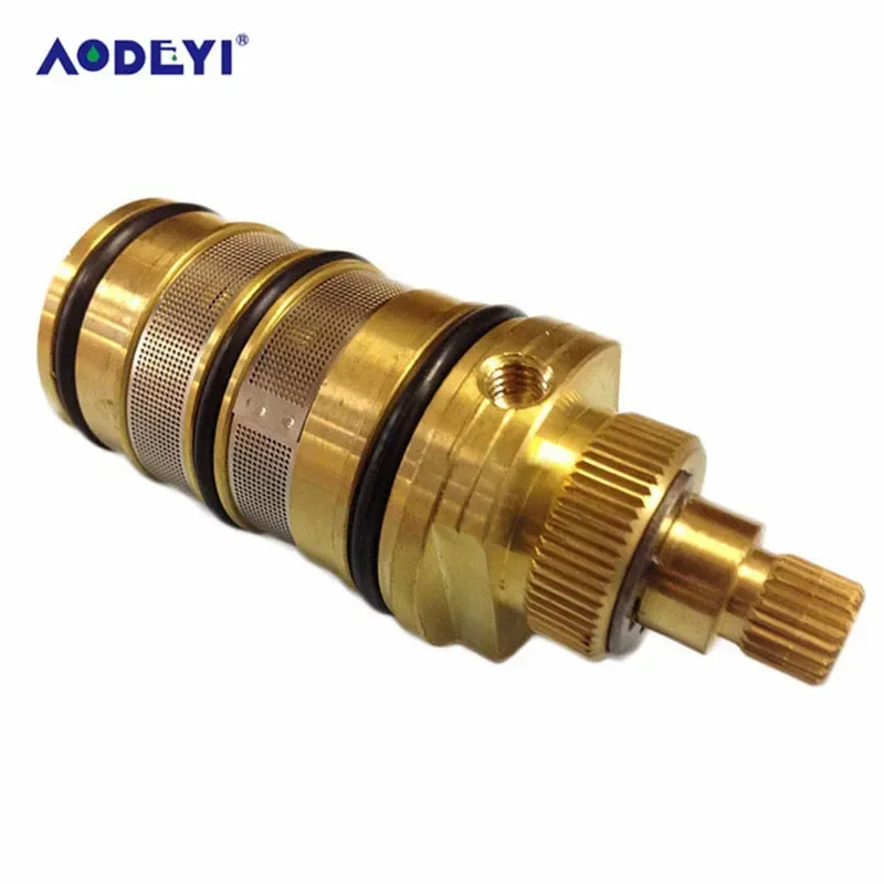 aodeyiサーモスタットバルブスプール銅製蛇口カートリッジバスミキサータップシャワーミキシングバルブ混合水温度調整