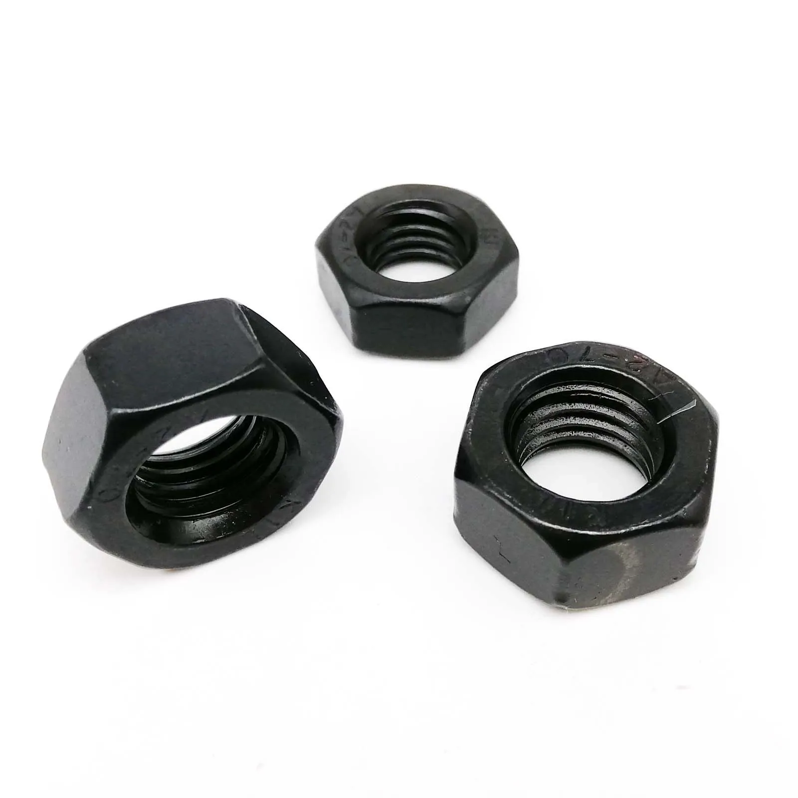 HZYUEGOU M1.6 M2 M2.5 M3 M3.5 M4 M5 M6 M8 M10 M12 DIN934 Schwarz Beschichtete 304 A2-70 Edelstahl Sechskantmutter Hochwertige Sechskantmutter – Detail 3