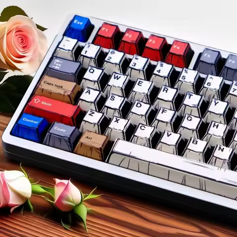 151 Keys Hundred Lamp Theme Keycap Set PBT Custom Manga Style Keyboard Cap Cherry Profile Gaming KeyCap for Mechanical Keyboard