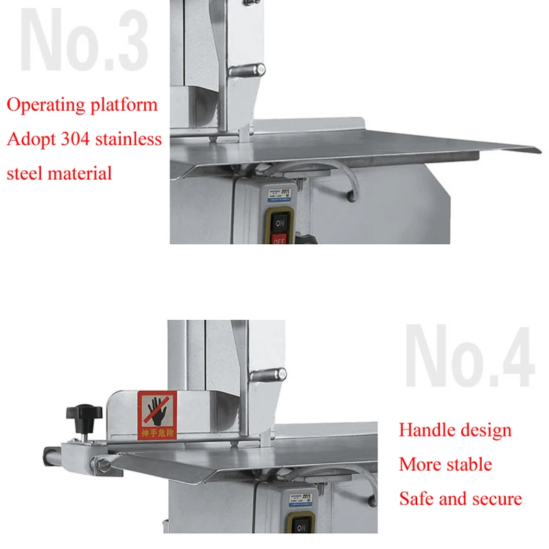 Stainless Steel Saw Bone Machine Commercial Electric Cutter Multi-function Frozen Meat Fish Ribs Slicers Cutting Machine