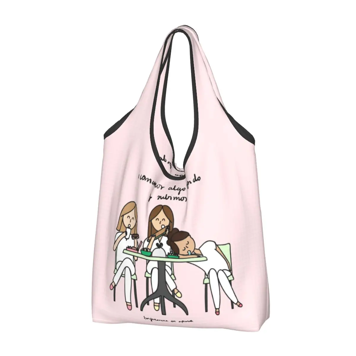 Kawaii Print Enfermera En Apuros Doctor Nurse Medical Shopping Tote Bag Portable Shoulder Shopper Handbag