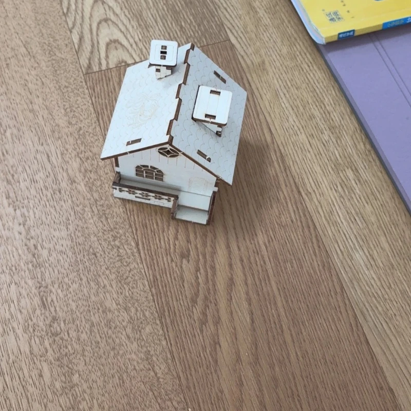 Kids Physics Science Toy DIY Mechanical Music House Wooden Model Building Kit Enhance Logic & Creativity Fun Educational Gift