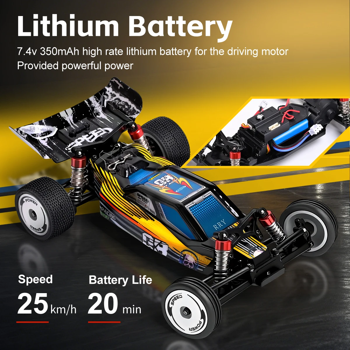 

Wltoys 244016 1:24 RC Car High-Speed Electric Two Wheel Drive Electric Competitive High-Speed Remote Control Toy Car Christmas