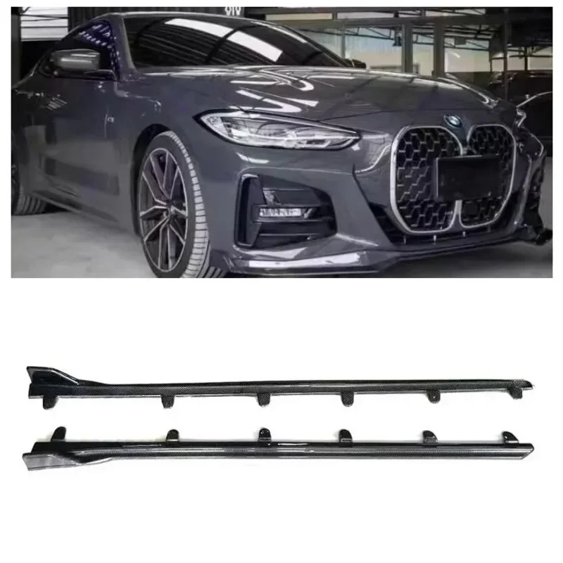 Real Carbon Fiber Material Side Skirts Spoiler Body Kit For BMW 4 Series G22 G23 MT Car Tuning 2020 Up