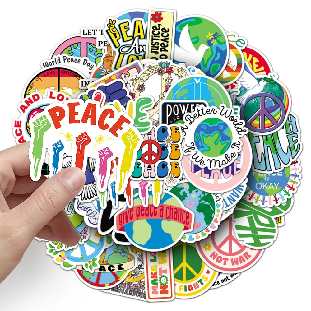 10/30/50 Stück Cartoon Weltfrieden Serie Aufkleber Make Love Not War Aufkleber DIY Wasserflasche Laptop Telefon Niedliche Graffiti Aufkleber Spielzeug