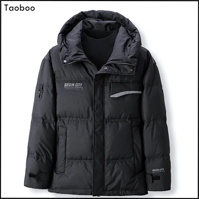 2022 New Brand Winter Warm White Duck Down Jacket men Fashion Korea Style Student Windbreaker Parkas High Street Loose Outwear