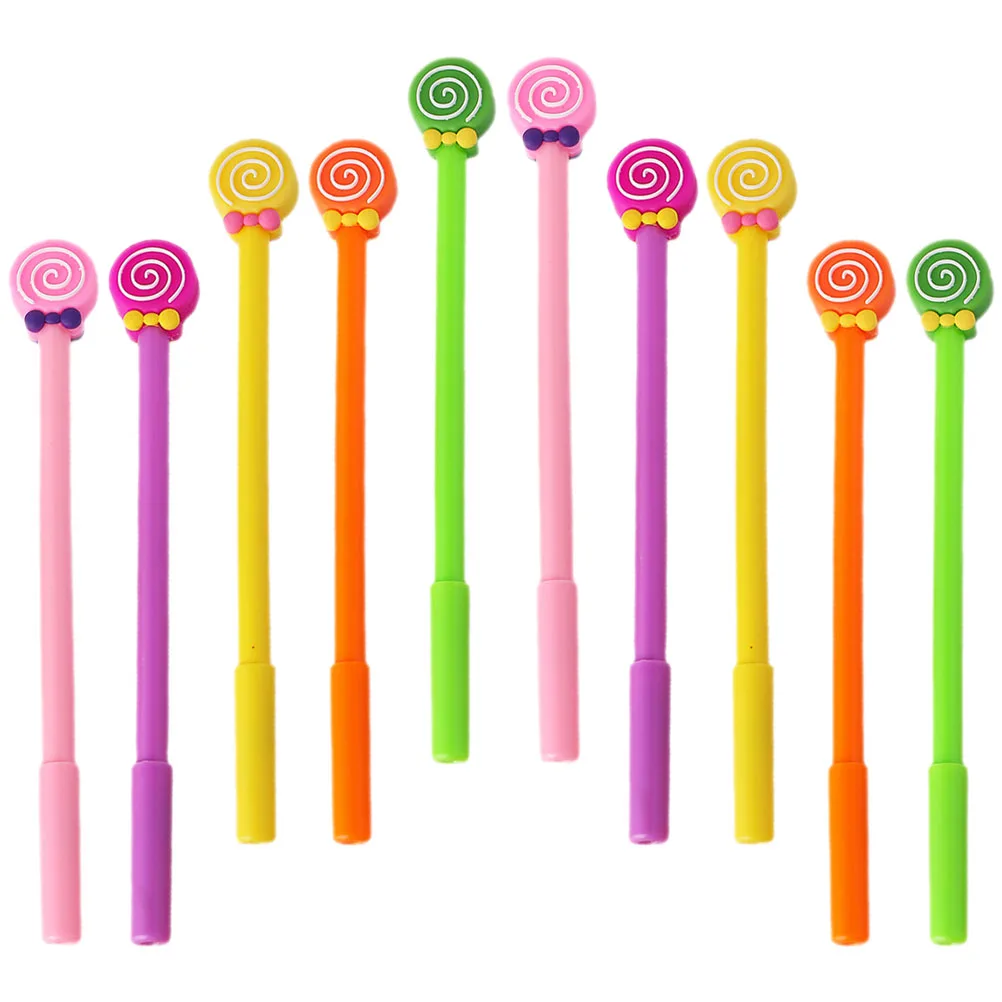 

10pcs Lollipop Gel Pens 0.5mm Black Cartoon Bow Tie Candy Student Writing Instruments School Supplies Cute Stationery Gifts