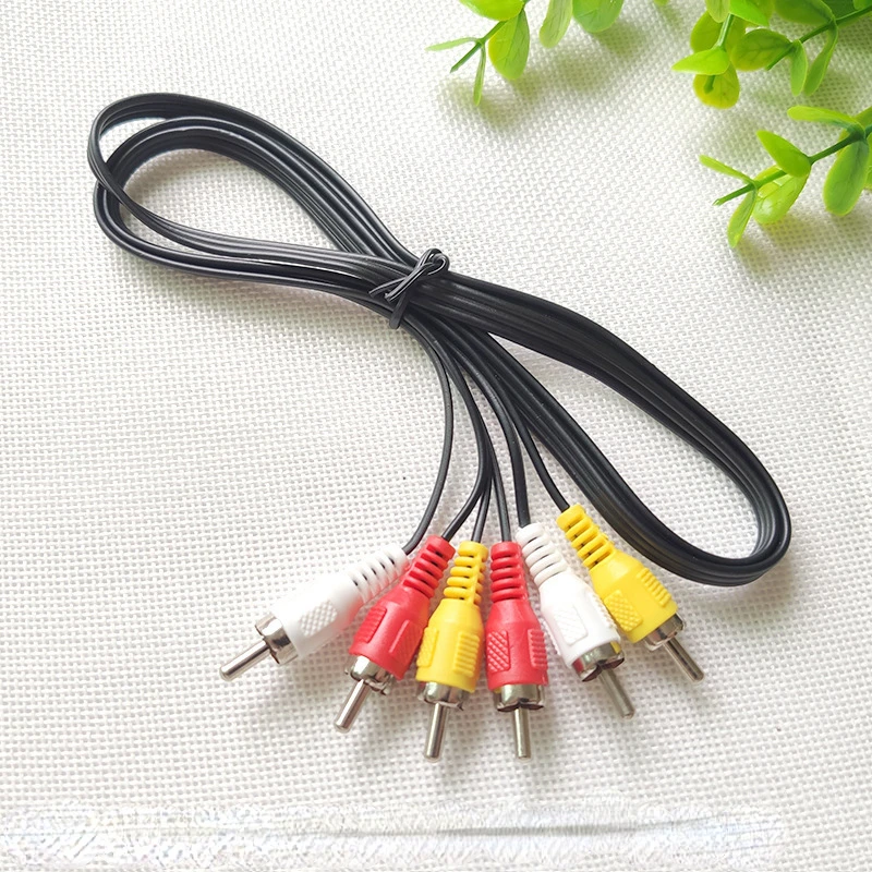 1M Composite Audio Video AV Cable Cord Male To Plug Connect TV DVD Cameras 3CRA TV Set Top Box Cable