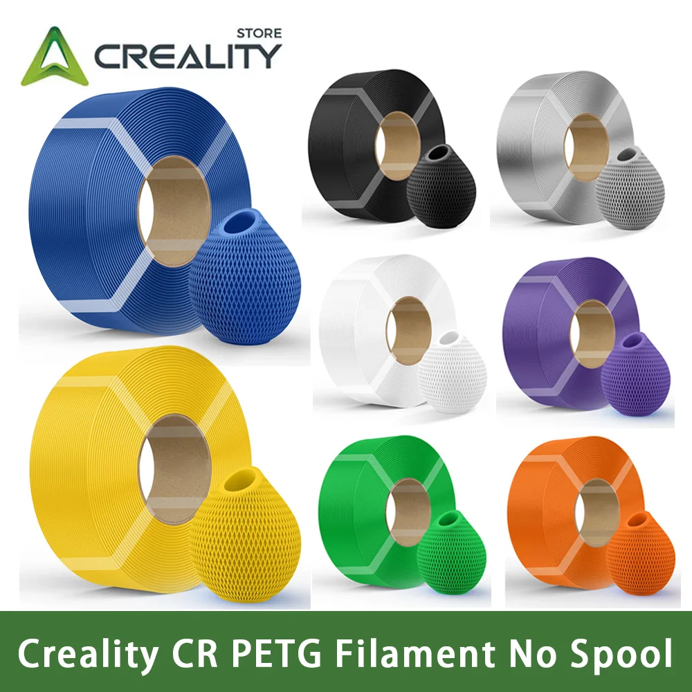 

Creality CR PETG 3d Printer Filament No Spool High Temperature Eco-friendly Odorless Non-toxic Excellent 1.75mm±0.02mm 1kg