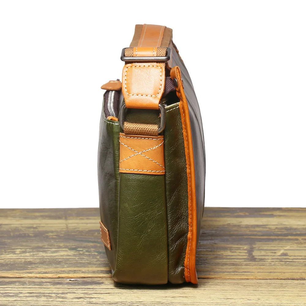 New Men's Genuine Leather Shoulder Bag with Cowhide Layer and Crossbody Design for Commuting and Messenger Purposes