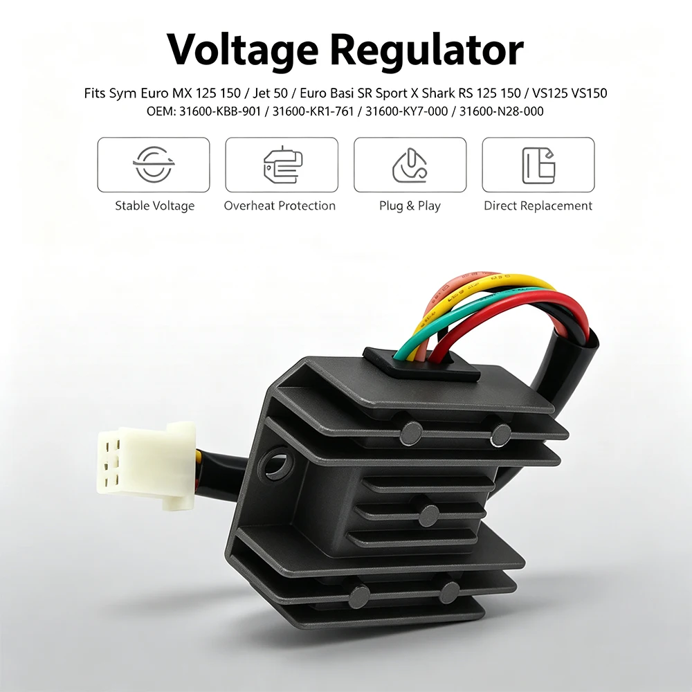 Motorcycle Voltage Regulator Rectifier for Sym Euro MX 125 150 Jet 50 BasiX SR V 100 Shark RS VS125 VS150 for Kymco ZING Hipster