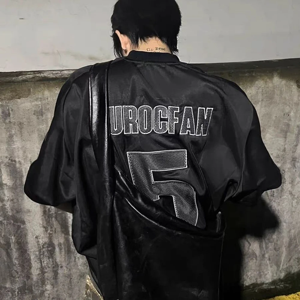 

Summer Men's Embroidered Short-Sleeved T-Shirt American Vintage Fashion Trend Street Hip-Hop Loose Casual Breathable Men's Tops