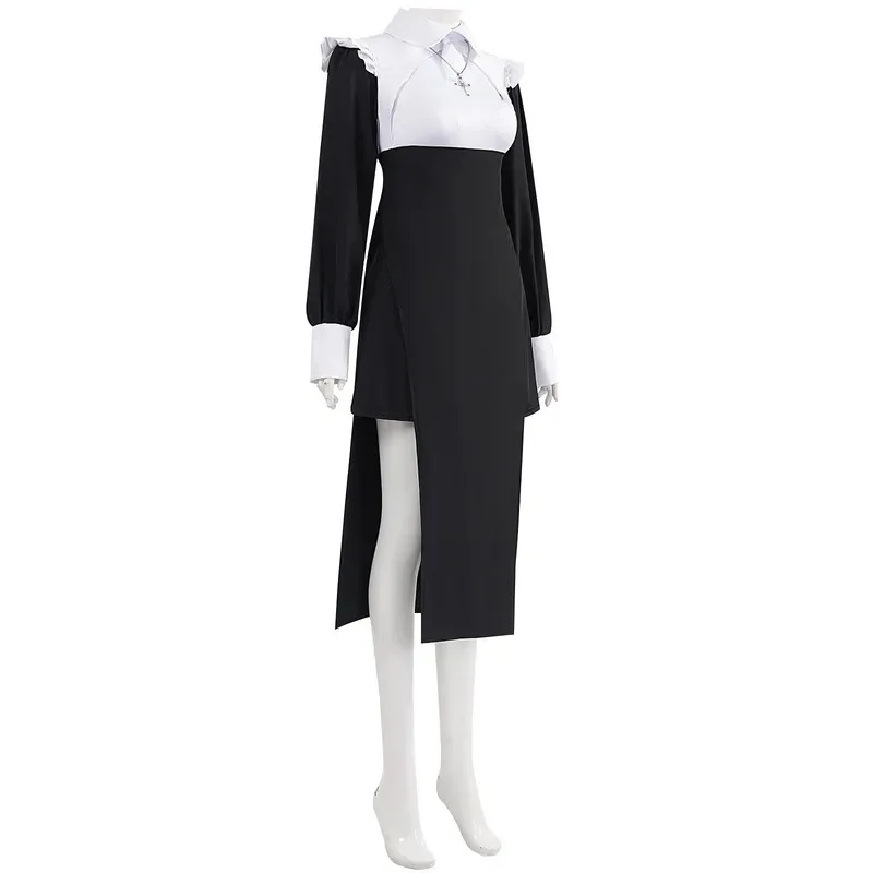 

Cosplay Costume Traditional Adult Valak Black Religious Robe Suit Halloween Party Demo Nun Performance Clothes Plus Size dl;1