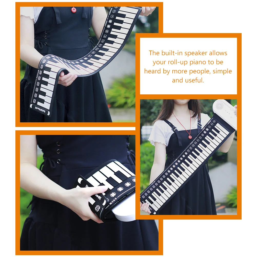 Hand-rolled Piano Portable Folding Electronic Keyboard 49 Keys Foldable Roll-up Silicone Kids Component Travel