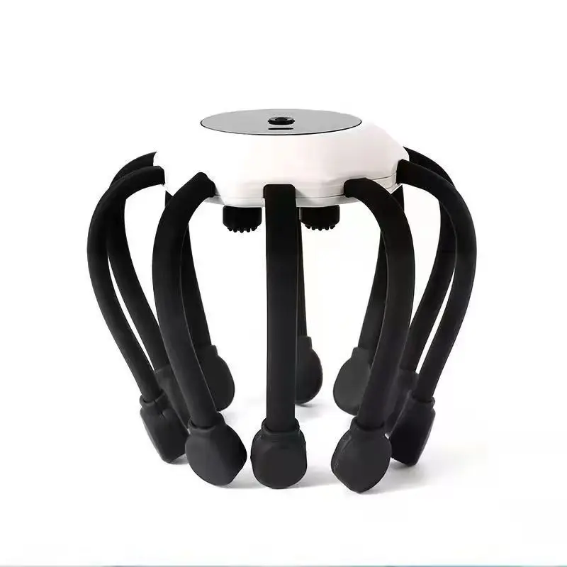 

360 Degree Tms Vibrating 10 Silicone Finger Stress Relief Electric Head Massage Machine Octopus Head Smart Scalp Massager