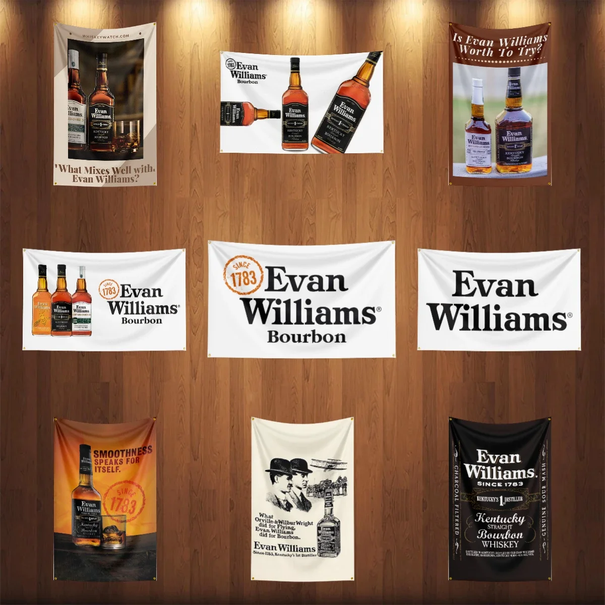 Bandera de whisky-E-Evan Williams de 3x5 pies, pancarta de vino con Alcohol impresa de poliéster para decoración, bebida, ron, cerveza