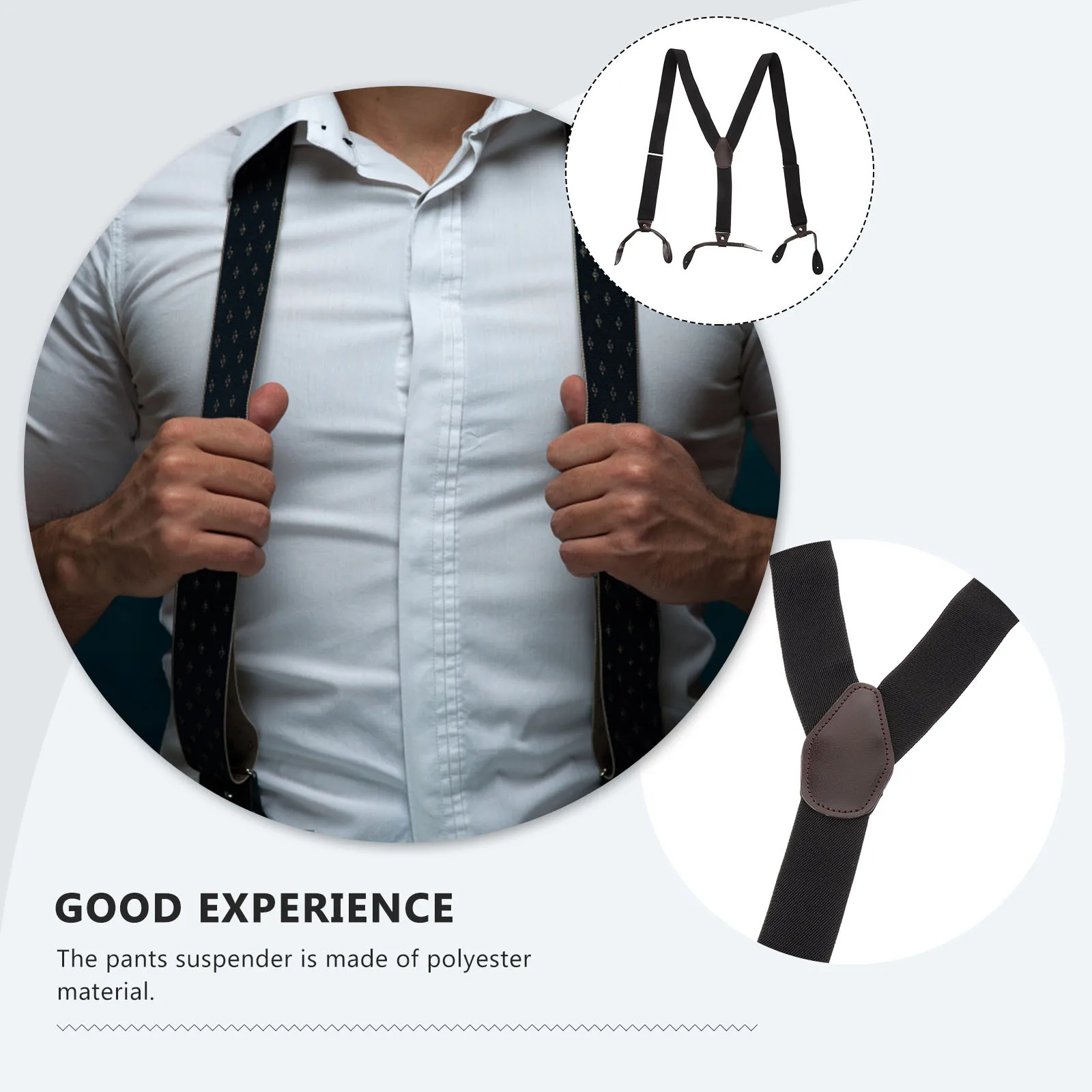 

Elastic Mens Suspender Adjustable Pant Suspenders for Trousers Jeans Casual Outings Dress Up Party Comfortable Wear