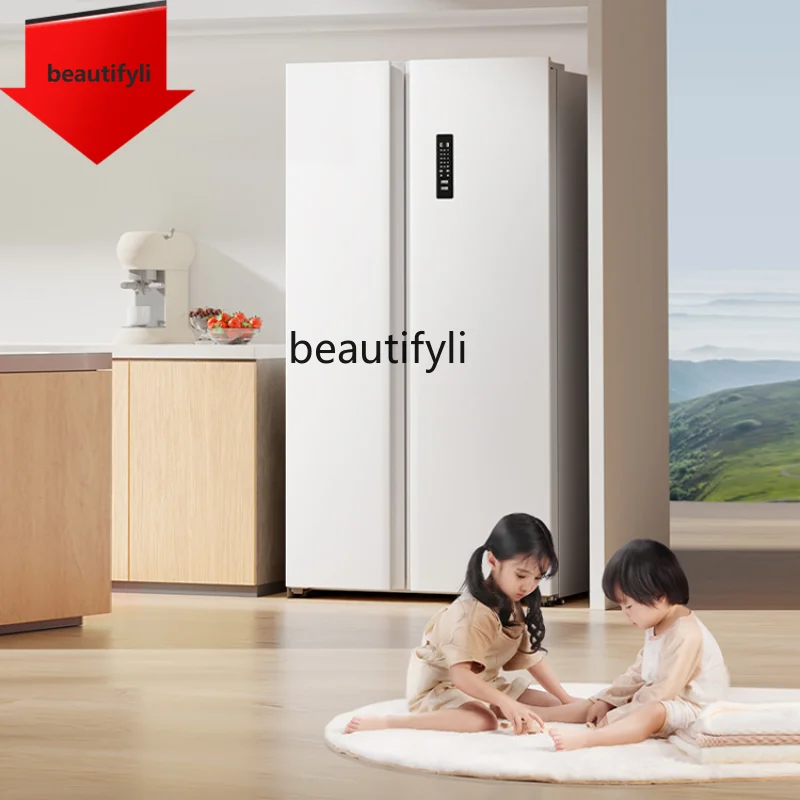 

A61 650 Liters Large Capacity White Split Frequency Conversion Double Door Energy Saving Ultra-Thin Household Refrigerator T5
