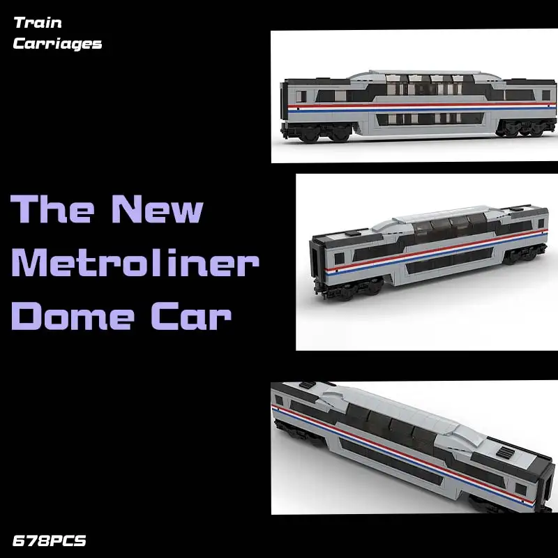 The New Metroliner Model MOC Urban Passenger Trains Building Blocks Classic Toy Bricks Desktop Decorative Children\'s Gifts